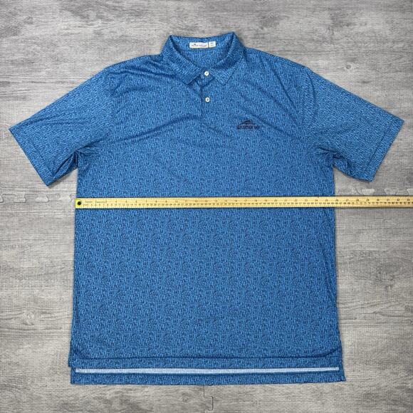 Peter Millar Featherweight Sz XXL Polo Shirt Reflection Bay Blue Beers Golf AOP - Picture 3 of 10